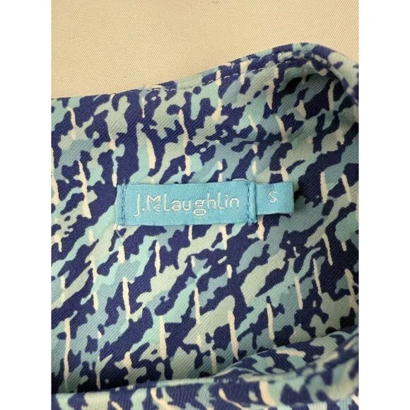 J McLaughlin Catalyst Dress Catalina Cloth S Blue Aqua Abstract Geo Print - Picture 5 of 8